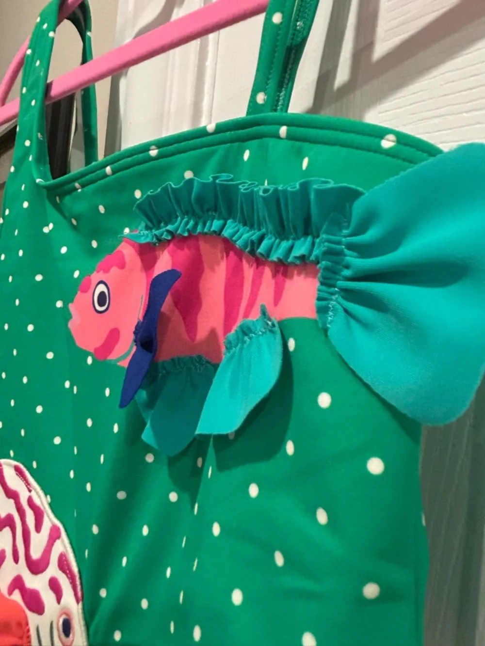 NWT Mini Boden Girls Fish Appliqué Swimsuit 👙🐠
